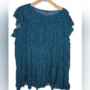 Bloomchic Polka Dot Pocket Cap Sleeve Gathered Layered Dress